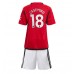 Billige Manchester United Casemiro #18 Hjemmetrøye Barn 2023-24 Kortermet (+ korte bukser)